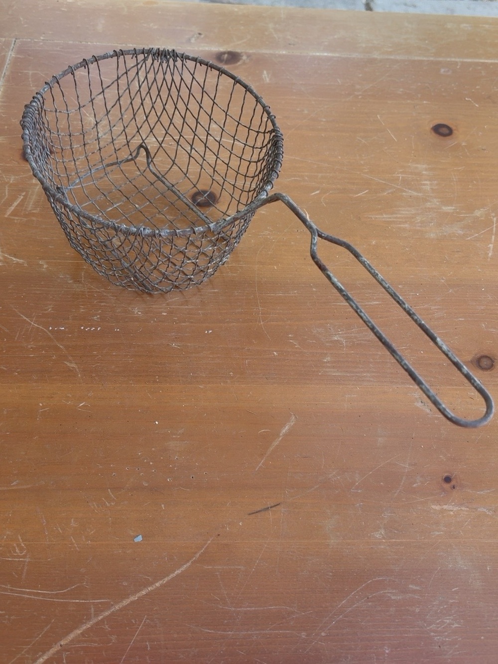 Vintage Wire Deep Fry Basket Rustic Kitchen Décor